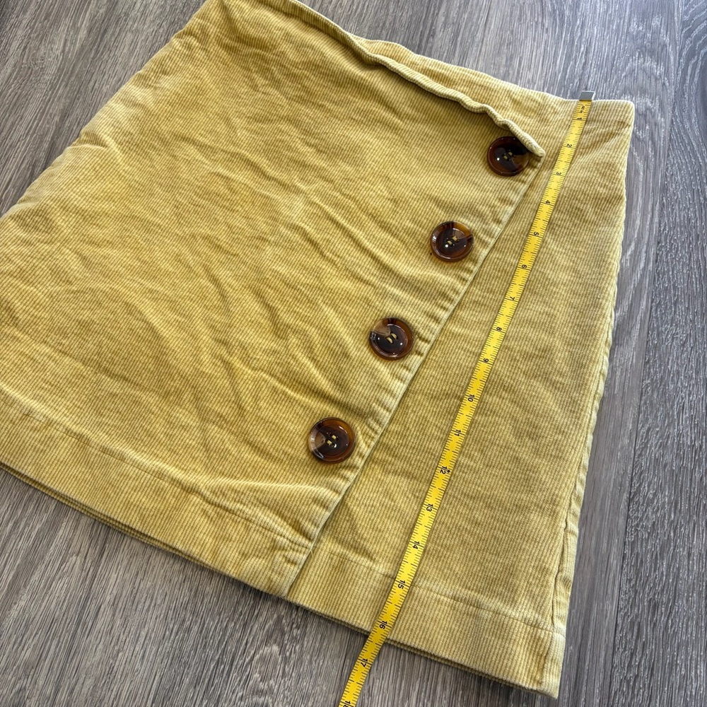 Altar'd State Tan Asymmetrical Corduroy Button Skirt - Picture 4 of 5